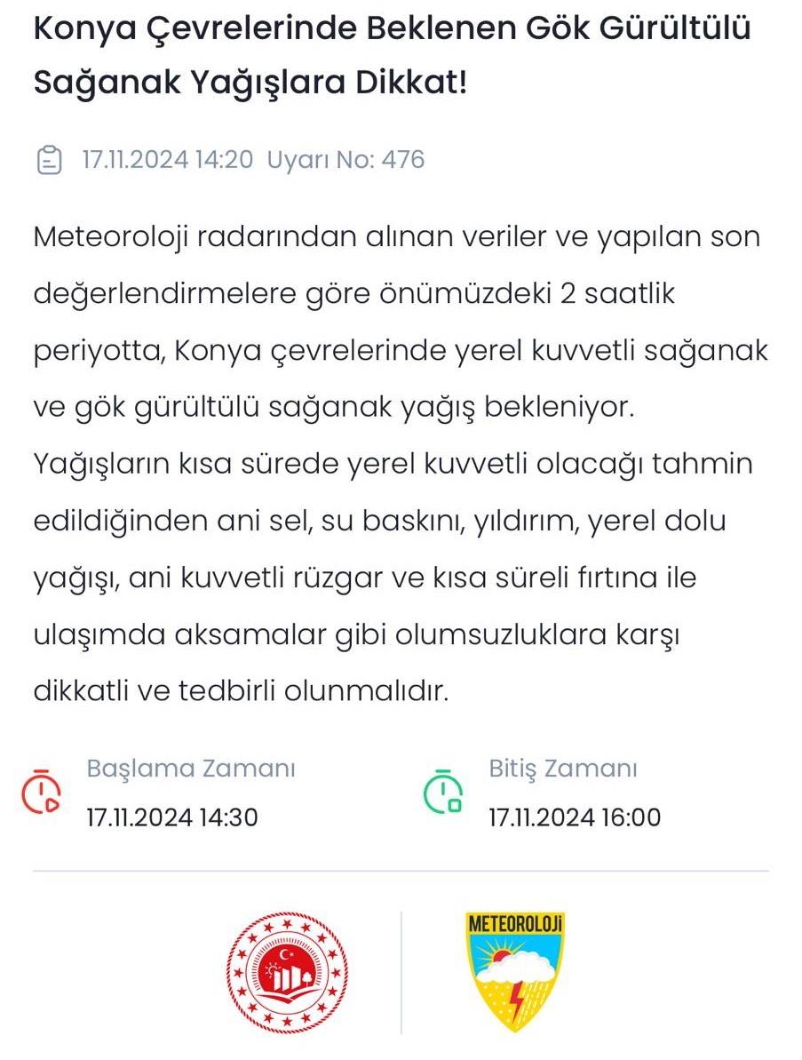 Konya’da hava karardı, yağmur bir anda indi 5